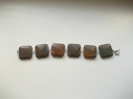 Large square jasper bracelet - Img 2
