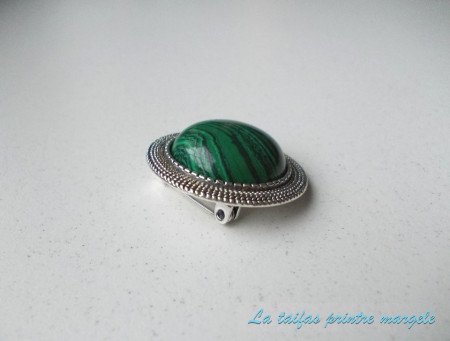 Round reconstituted malachite - Img 4