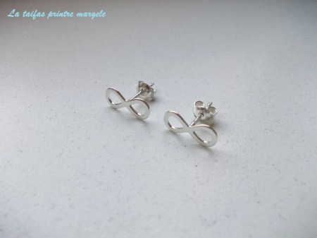 Sterling silver earstud infinite symbol earrings - Img 2