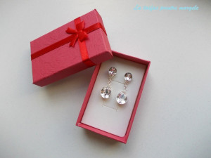 Cercei lungi din argint cu 2 Cristale Swarovski fancy picătură Crystal