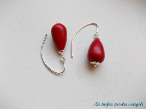 Rose hip howlite earrings