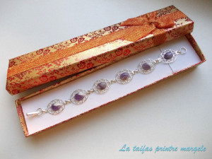 Silver plated amethyst bracelet