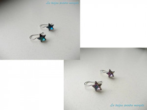 Sterling silver earrings with various shades of Swarovski Crystals Fancy Star