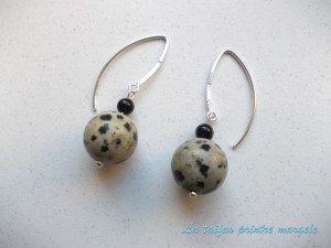 Sterling silver large earrings with Dalmatial Jasper