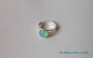 Inel reglabil din argint cu Cristal Swarovski Pacific Opal