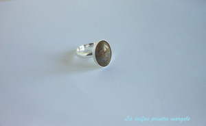 Inel reglabil din argint cu unakit oval 14 mm