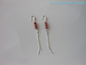 Sterling silver earrings with red impression jasper - Img 2