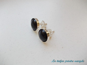 Sterling silver earstud type blue goldstone earrings 10 mm