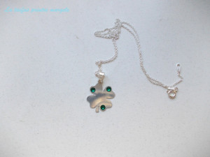 Sterling silver clover pendant with Rhinestone Swarovski Emerald - Img 2