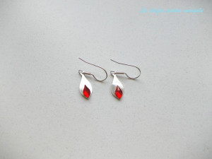 Sterling silver red flame Swarovski Siam earrings