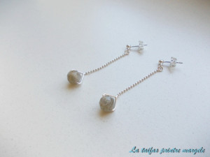 Long labradorite earrings