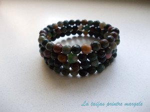 Spiral bracelet of faceted indian agate