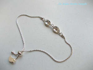 Sterling silver bracelet with 2 fancy drop Swarovski Crystal