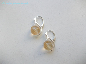 Sterling silver lever-back earrings with citrine