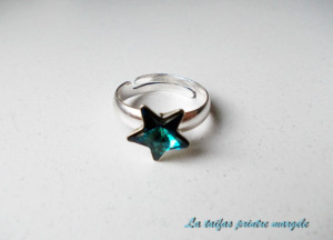 Inel reglabil din argint cu diferite variante de Cristal Swarovski stea Fancy Star - Img 2
