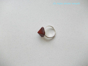 Sterling silver adjustable ring with pyramid breciated jasper - Img 3