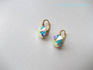 Cercei din argint aurit cu Cristale Swarovski Aurora Boreală
