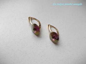 Cercei din argint aurit cu Cristale Swarovski rivoli Lilac Shadow