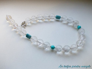 Rock crystal and blue crazy lace agate