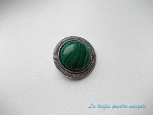 Round reconstituted malachite - Img 3