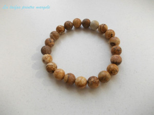 Elastic picture jasper bracelet 8 mm