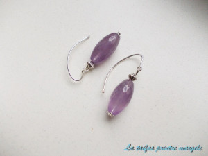 Faceted cylindric amethyst earrings