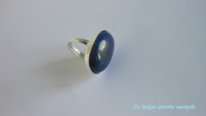Inel reglabil din argint cu lapis lazuli oval