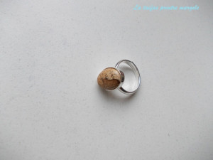 Sterling silver adjustable ring with oval Picture Jasper 14 mm - Img 2
