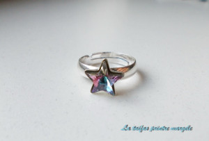 Inel reglabil din argint cu diferite variante de Cristal Swarovski stea Fancy Star - Img 6