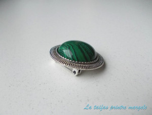 Round reconstituted malachite - Img 4
