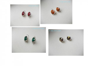 Sterling silver earrings with different shades of 12 mm Swarovski rivoli