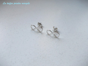 Sterling silver earstud infinite symbol earrings