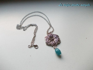 Angelite flower pendant necklace