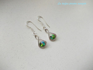 Cercei din argint cu Cristale Swarovski rivoli Vitrail Medium 6 mm