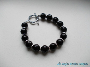 Faceted onyx bracelet