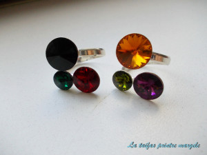 Inel argint reglabil cu 3 cristale Swarovski