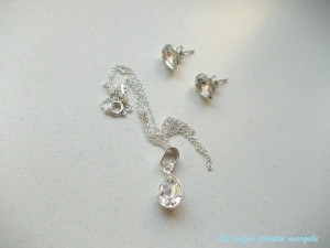 Set cercei cu şurub şi pandantiv cu Cristale Swarovski Fancy picătură Crystal