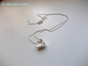 Sterling silver cut out heart pendant and chain
