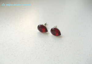 Sterling silver earstud earrings with Swarovski Fancy Drop Siam