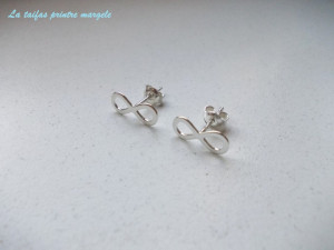 Sterling silver earstud infinite symbol earrings - Img 2