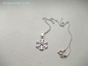 Sterling silver snowflake pendant with Aurora Borealis Swarovski Rhinestone