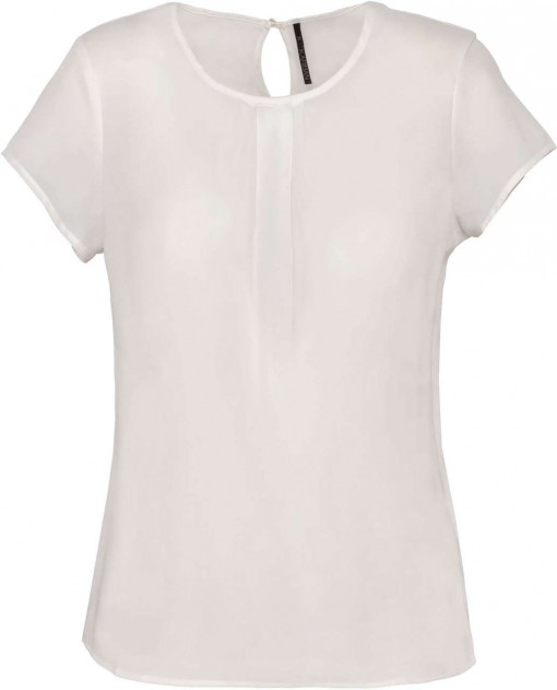 LADIES' SHORT-SLEEVED CREPE BLOUSE