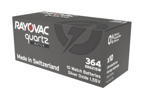 Baterii ceas Rayovac 364 (AG1) cu oxid Argint 10buc