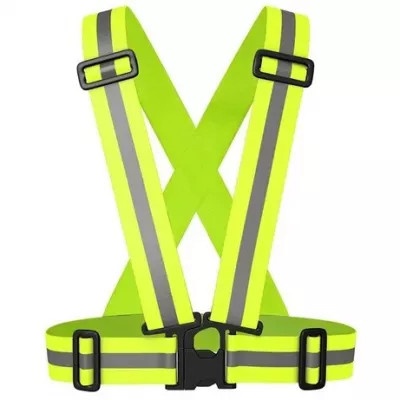 Ham reflectorizant reglabil, material elastic, banda 4cm, verde, unisex, universal