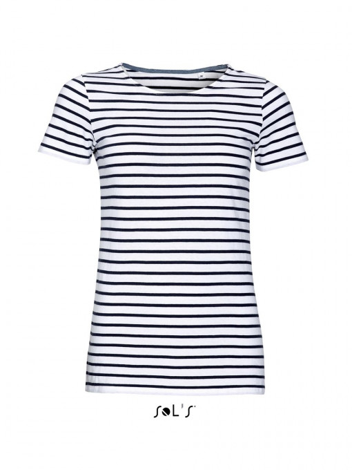 SOL'S MILES WOMEN - ROUND NECK STRIPED T-SHIRT
