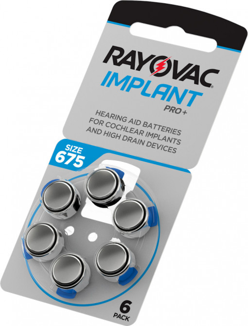 Set 6 baterii auditive 675CP Rayovac Implant Pro+