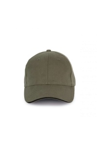 CAP IN ORGANIC COTTON WITH CONTRASTING SANDWICH PEAK - 6 PANELS - Img 3