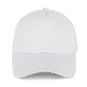 DESTROYED COTTON 5 PANEL TRUCKER WITH SOFT FRONT PANEL - Img 2