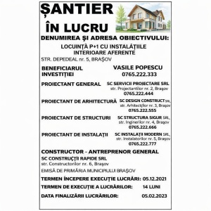 Personalizare panou Santier in Lucru