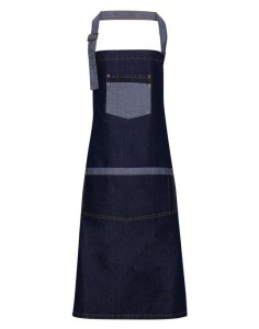 'DOMAIN' CONTRAST DENIM BIB APRON - Img 2